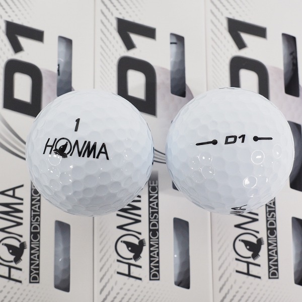 実際に弊社で買取させて頂いた【未使用】HONMA/ホンマ D1 DYNAMIC DISTANCE ゴルフボール ホワイト・マルチカラー 計2ダースの画像 1枚目