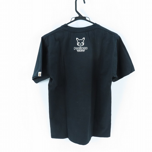実際に弊社で買取させて頂いたA BATHING APE×Pokemon/アベイシングエイプ×ポケモン BABY MILO ピカチュウ Tシャツ ブラック Mの画像 1枚目