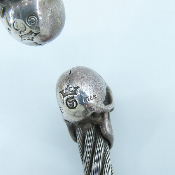 実際に弊社で買取させて頂いた【ギャラ】Gabor/ガボール スカル ステンレス ワイヤー バングル の画像 6枚目