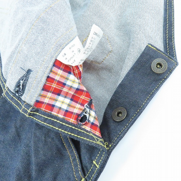 実際に弊社で買取させて頂いたJUNYA WATANABE COMME des GARCONS MAN/ジュンヤワタナベコムデギャルソンマン AD2011 オーバーオール WI-P028/XSの画像 4枚目