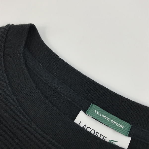 実際に弊社で買取させて頂いたLACOSTE/ラコステ JOURNAL STANDARD relume 別注 オーバーサイズ サーマル カットソー ブラック TH231LJ /Lの画像 5枚目