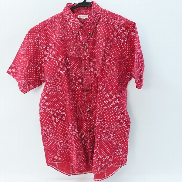 実際に弊社で買取させて頂いたSUGAR CANE/シュガーケーン バンダナ柄 半袖 ボタン シャツ SC30198/M