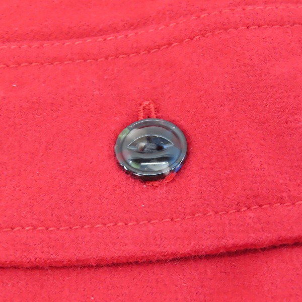 実際に弊社で買取させて頂いた【未使用】 SUGAR CANE/シュガーケーン F.ROMANCE 9.5oz HEAVY TWILL with MARBLE BUTTON/ワークシャツ レッド SC28753/XLの画像 6枚目