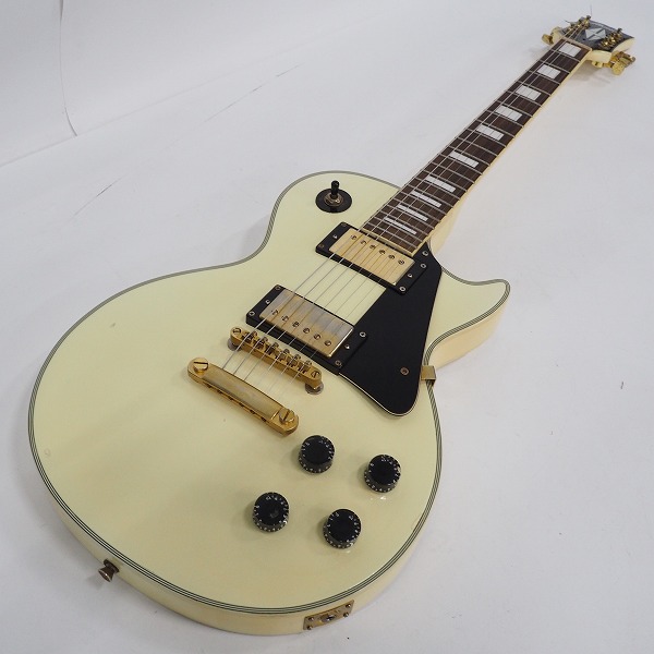 実際に弊社で買取させて頂いた★ Maison/メイソン レスポールカスタムType ホワイト セットネック エレキギター