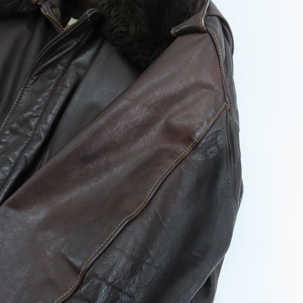 実際に弊社で買取させて頂いたSchott/ショット G-1タイプ ボアライナー付き ミリタリー ジャケット/44の画像 7枚目