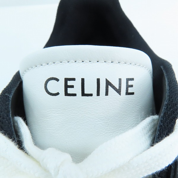 実際に弊社で買取させて頂いたCELINE/セリーヌ TRAINER LOW LACE UP SNEAKER/ロゴプリント レザーローカットスニーカー RM 0213/41の画像 6枚目