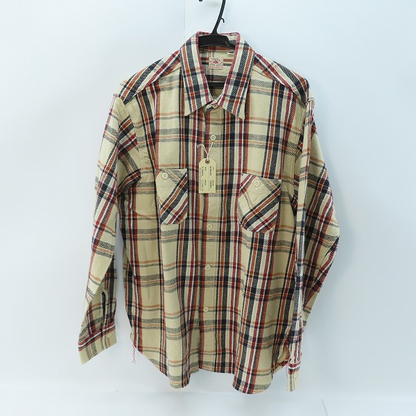 実際に弊社で買取させて頂いた【未使用】 SUGAR CANE/シュガーケーン TWILL CHECK WORK SHIRT/ツイルチェック ワークシャツ オフホワイト SC28235/XL