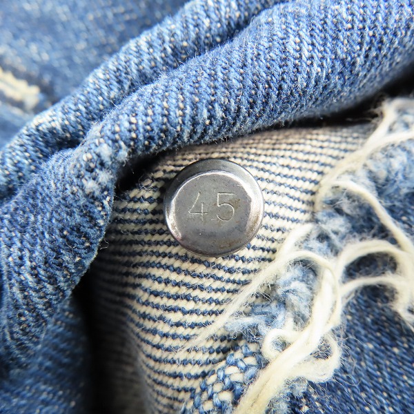 実際に弊社で買取させて頂いたLevi`s/リーバイス ボタン裏刻印45/ヴィンテージ/ビンテージ デニムジャケット の画像 2枚目