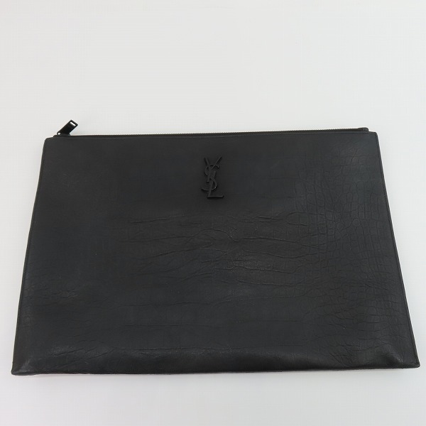 実際に弊社で買取させて頂いたSAINT LAURENT PARIS/サンローランパリ クロコ型押しレザー クラッチバッグ/タブレットホルダー 485628