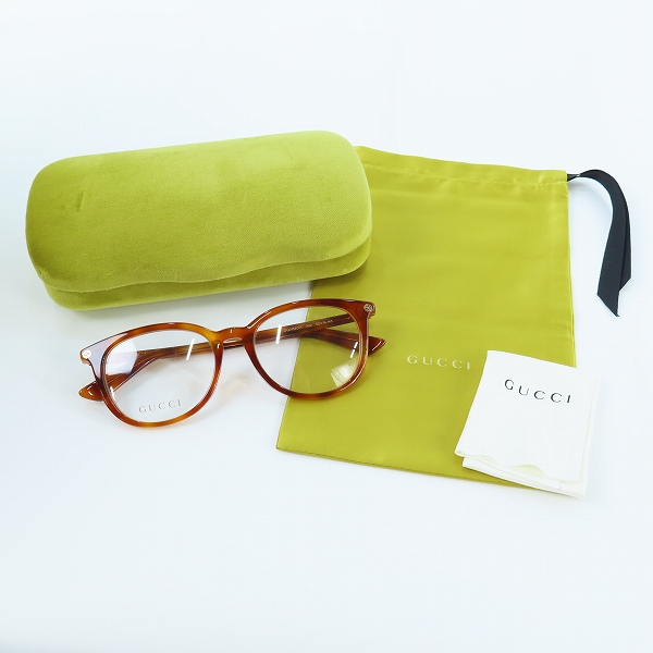 実際に弊社で買取させて頂いたGUCCI/グッチ インターロッキングG ビー メガネフレーム アイウェア GG0155OA 002 の画像 8枚目