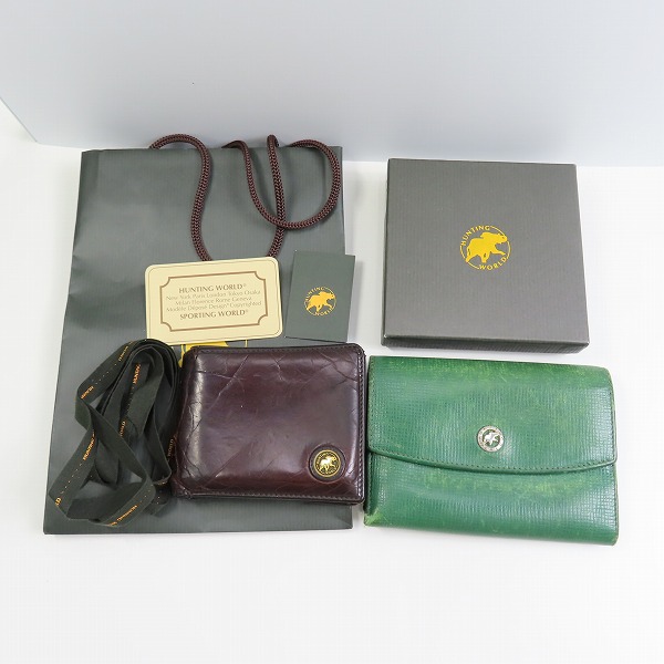 実際に弊社で買取させて頂いたHUNTING WORLD/ハンティングワールド 三つ折り/二つ折り 財布 2点セットの画像 9枚目