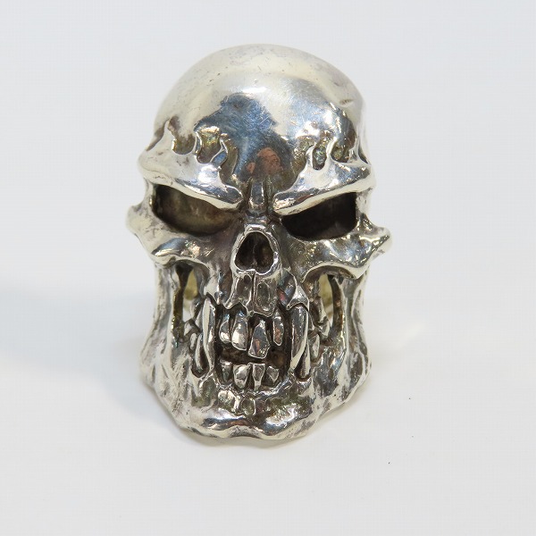 実際に弊社で買取させて頂いたCRAZY PIG DESIGNS/クレイジーピッグ PSYCHO S.O.B. SKULL RING サイコソブスカル リング/18.5-19.5号の画像 1枚目