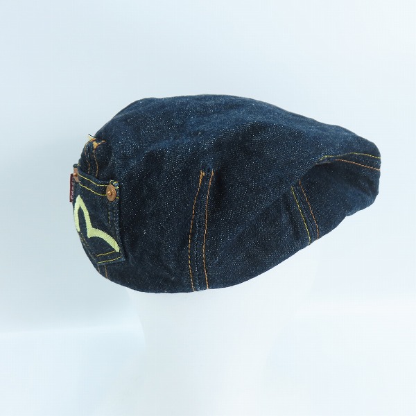 実際に弊社で買取させて頂いたEVISU/エヴィス デニムハンチング バックカモメ インディゴブルー Mの画像 2枚目