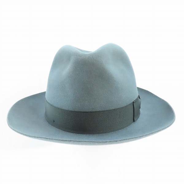 実際に弊社で買取させて頂いたBorsalino/ボルサリーノ リボン 兎毛 フェルト ハット グレー/57の画像 1枚目
