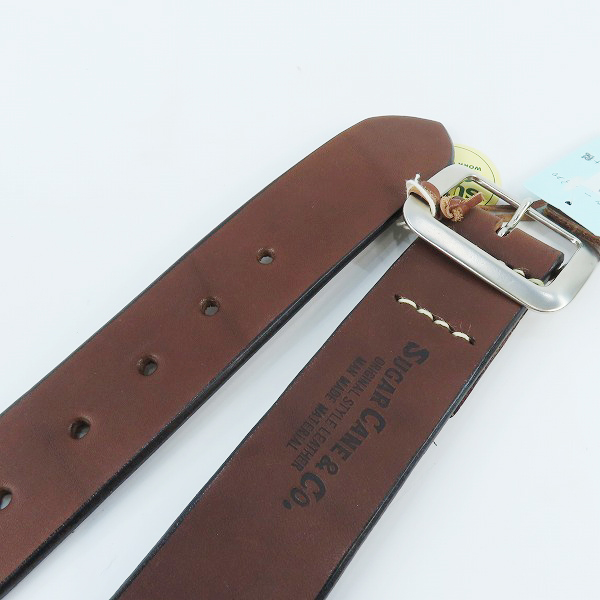 実際に弊社で買取させて頂いた(1)【未使用】SUGAR CANE/シュガーケーン レザーベルト/SCO-2320/ブラウン/40の画像 1枚目