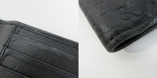実際に弊社で買取させて頂いたGUCCI/グッチ グッチシマ 長財布 ブラック 32210-534041の画像 9枚目