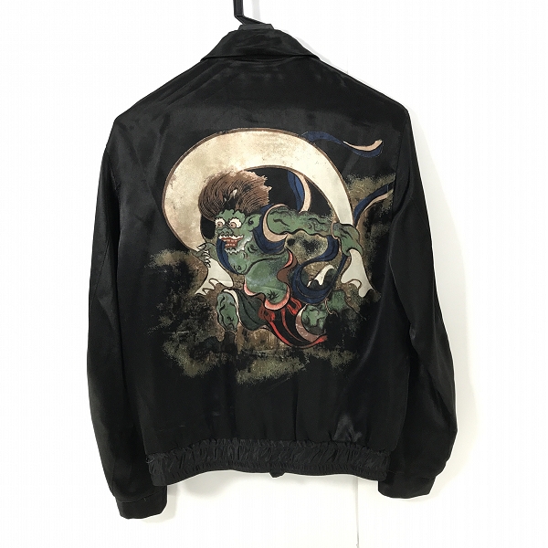 実際に弊社で買取させて頂いたHYSTERIC GLAMOUR/ヒステリックグラマー 風神雷神柄 レーヨン ジャケット 02201AB10/Mの画像 1枚目