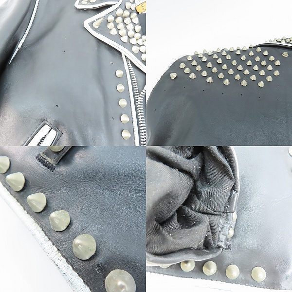 実際に弊社で買取させて頂いたSCHOTT/ショット バイカータグ後期  ダブルライダース スタッズカスタム ジャケット 40の画像 6枚目