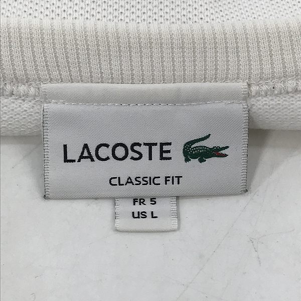 実際に弊社で買取させて頂いたLACOSTE/ラコステ 鹿の子地 ロングスリーブTシャツ ホワイト TH074EL /Lの画像 2枚目