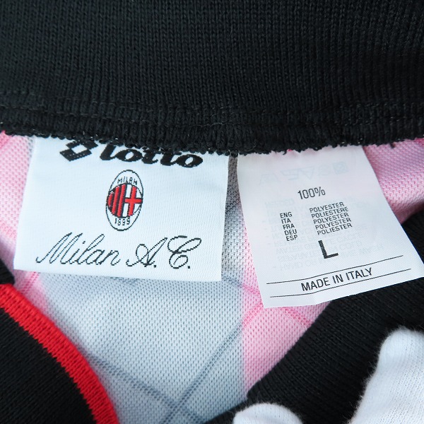 実際に弊社で買取させて頂いたlotto/ロット 94/95 ACミラン ロベルト・バッジョ #18 ホーム 長袖ユニフォーム/Lの画像 2枚目