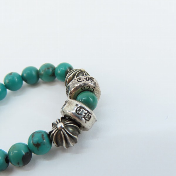 実際に弊社で買取させて頂いたCHROME HEARTS/クロムハーツ 4mm TURQUOISE BEADS RING/ターコイズ ビーズ リング 18号の画像 7枚目