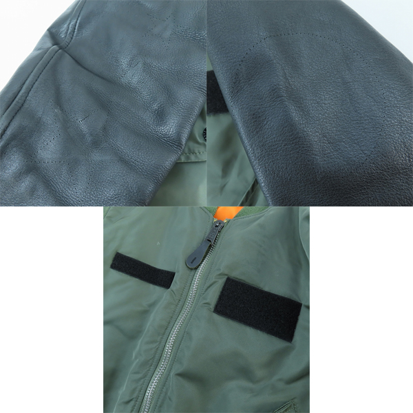 実際に弊社で買取させて頂いたALPHA INDUSTRIES/アルファインダストリーズ リバーシブル フライトジャケット MA-1 袖レザー MIL-J-82790J/Sの画像 9枚目