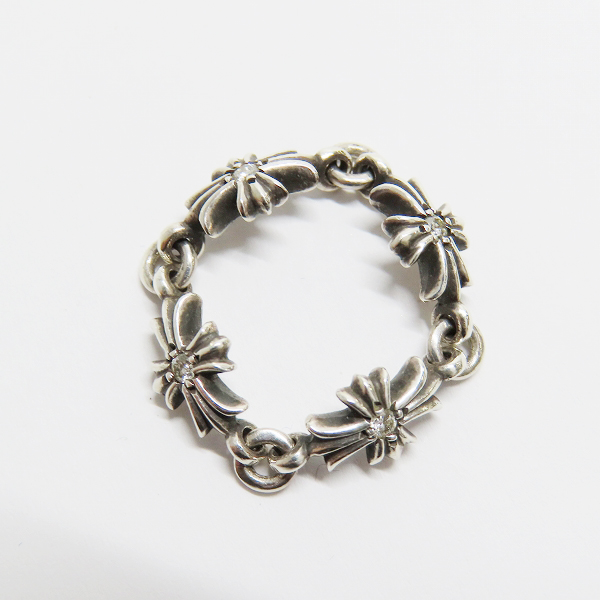 実際に弊社で買取させて頂いたCHROME HEARTS/クロムハーツ タイニーE CHプラス リング w/パヴェダイヤ 8号の画像 5枚目