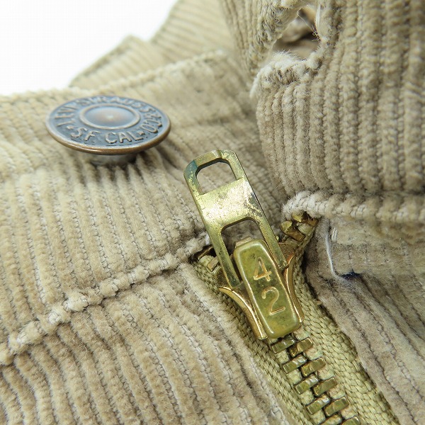 実際に弊社で買取させて頂いたLevis/リーバイス 80s ヴィンテージ 519 刻印536 白タブ コーデュロイパンツ ブラウン/W34L31の画像 5枚目