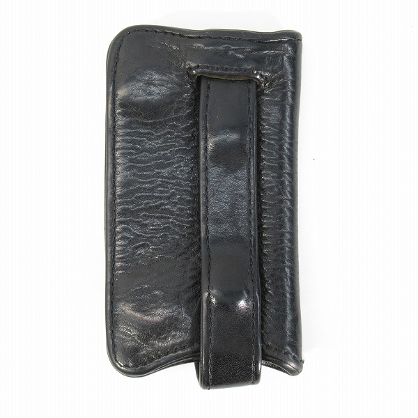 実際に弊社で買取させて頂いたCHROME HEARTS/クロムハーツ KEYCASE SNAP CRS/レザー キーケース クロスボタンの画像 1枚目
