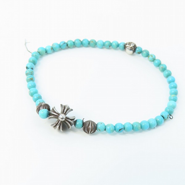 実際に弊社で買取させて頂いたCHROME HEARTS/クロムハーツ 4mmターコイズ ビーズ ブレスレット