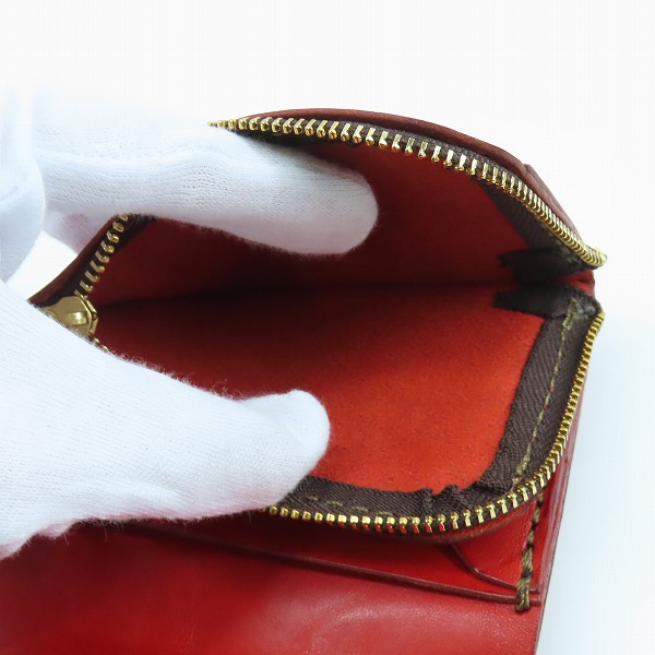実際に弊社で買取させて頂いたHERZ/ヘルツ レザー 二つ折り L字ファスナー ミニウォレット/財布の画像 4枚目