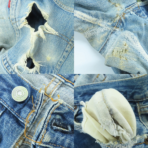実際に弊社で買取させて頂いた【難有り】LEVI'S/リーバイス 刻印6/刻印E/ビッグE/片面タブ ヴィンテージ デニムパンツの画像 9枚目