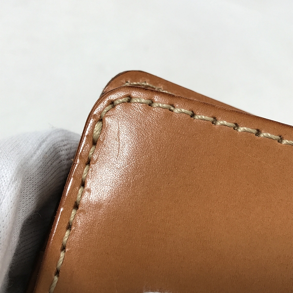 実際に弊社で買取させて頂いたHERZ/ヘルツ 二つ折り財布/ウォレット レザー キャメルの画像 5枚目