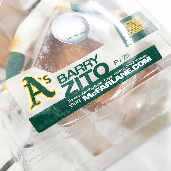 実際に弊社で買取させて頂いた【未開封】McFARLANE TOYS/マクファーレントイズ オークランド・アスレチックス #75 BARRY ZITO バリー・ジト フィギュア 白の画像 5枚目
