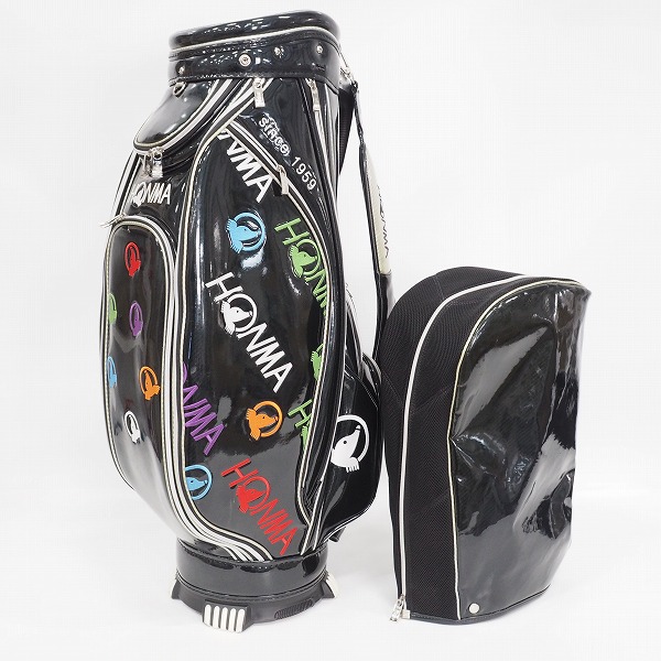 実際に弊社で買取させて頂いたHONMA/ホンマ ゴルフ CB-1728 9型 5分割キャディバッグ エナメル ブラックの画像 1枚目