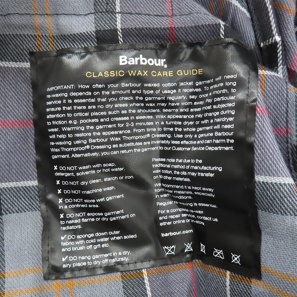実際に弊社で買取させて頂いたBarbour/バブアー BEDALE WAX JACKET ビデイルワックスジャケット MWX0018BK9140/40の画像 4枚目