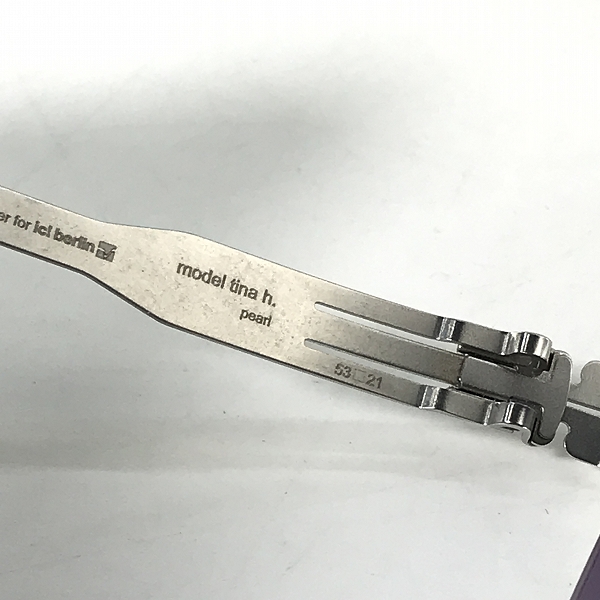 実際に弊社で買取させて頂いたic! berlin/アイシーベルリン Tina H. メガネフレーム アイウェア シルバー×パープルの画像 7枚目