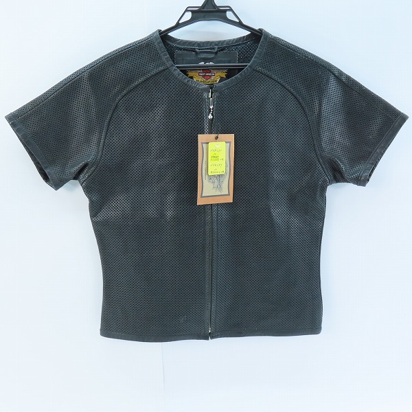 実際に弊社で買取させて頂いた【未使用】HARLEY DAVIDSON/ハーレーダビッドソン パンチングレザー 半袖ジャケット/M