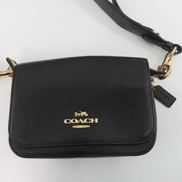 実際に弊社で買取させて頂いたCOACH/コーチ シグネチャーレザーショルダーバッグ ブラック F77979 