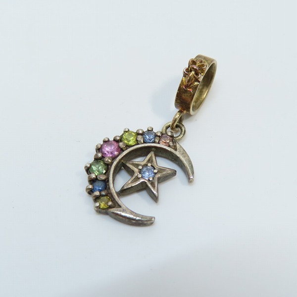 実際に弊社で買取させて頂いたLoree Rodkin/ローリーロドキン マルチカラーストーン/18K×SILVER925 ハーフ ムーン スター ペンダント