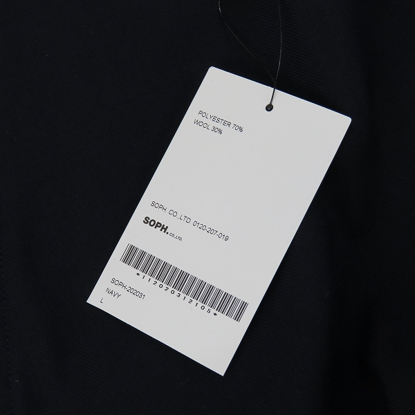 実際に弊社で買取させて頂いた【未使用】SOPHNET./ソフネット ロングパンツ/スラックス ネイビー SOPH-202031/Lの画像 5枚目