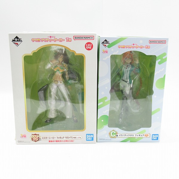 実際に弊社で買取させて頂いた【未開封】一番くじ ウマ娘 第7弾 ラストワン賞 ミスターシービー/第8弾 C賞 イクノディクタス フィギュア 2点セット