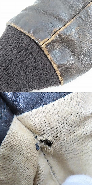 実際に弊社で買取させて頂いた【難有】Schott/ショット 184SM A2 レザーフライトジャケット /48の画像 9枚目