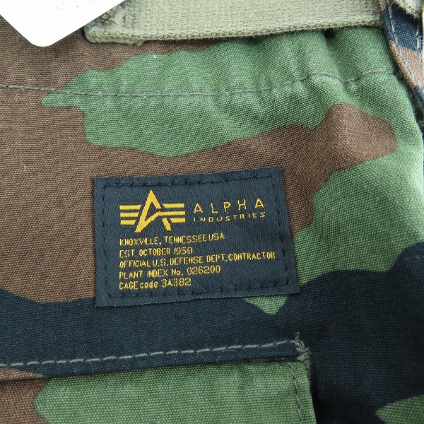 実際に弊社で買取させて頂いた【未使用】ALPHA INDUSTRIES/アルファインダストリーズ カモフラ カーゴパンツ TB1027-120/XLの画像 5枚目