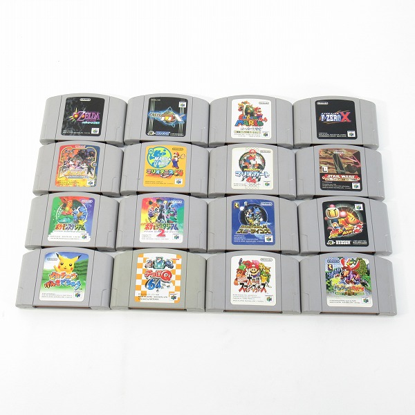 実際に弊社で買取させて頂いた【おまとめ】ニンテンドー64 ソフト ゼルダの伝説 ムジュラの仮面/ラストレジオンUX/スーパーマリオ64/ポケモンスタジアム 他