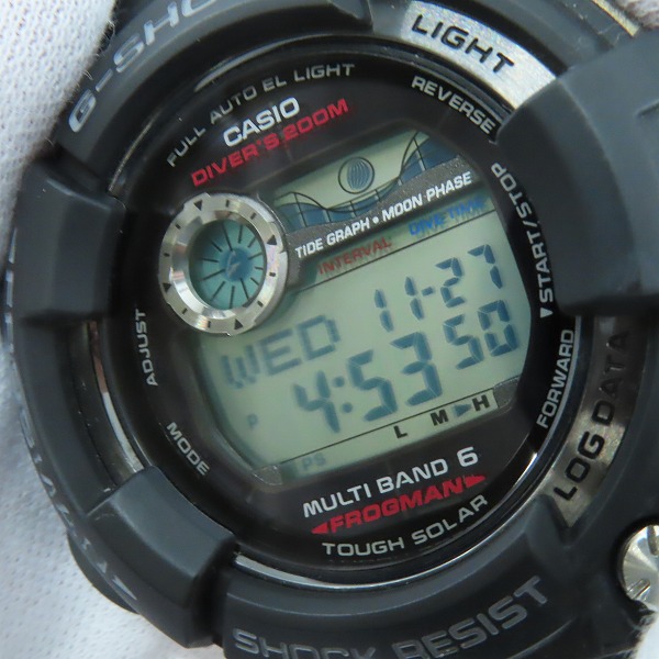 実際に弊社で買取させて頂いたG-SHOCK/Gショック FROGMAN/フロッグマン Master of G/マスターオブG ソーラー電波時計 GWF-1000-1JFの画像 4枚目