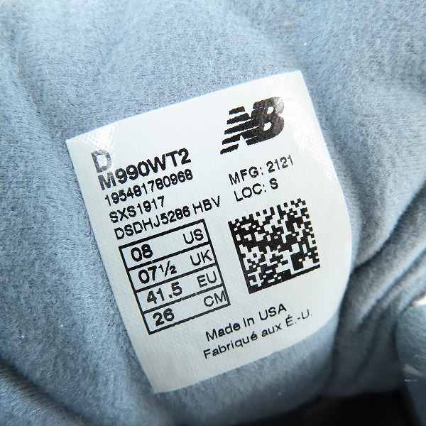 実際に弊社で買取させて頂いたWTAPS×NEW BALANCE/ダブルタップス×ニューバランス 990V2 スニーカー M990WT2/26の画像 5枚目