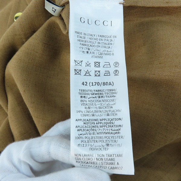 実際に弊社で買取させて頂いた【JPタグ】GUCCI/グッチ 20SS レーヨン オープンカラー ボーリングシャツ 623169 Z403L/42の画像 3枚目