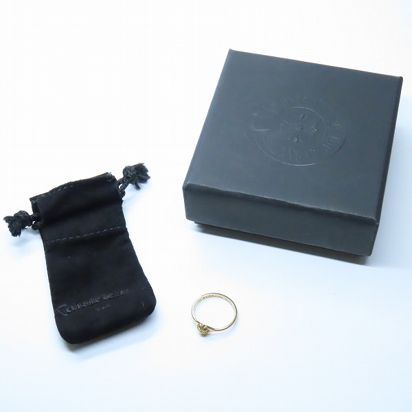 実際に弊社で買取させて頂いたCHROME HEARTS/クロムハーツ 22K BUBBLEGUM MINI HALF CRSBL RING バブルガム ミニハーフ クロスボール リング 13.5号の画像 9枚目