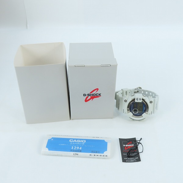 実際に弊社で買取させて頂いたG-SHOCK/Gショック FROGMAN/フロッグマン メンイン ホワイトグレー クォーツ 腕時計 DW-8200LG-8JRの画像 6枚目